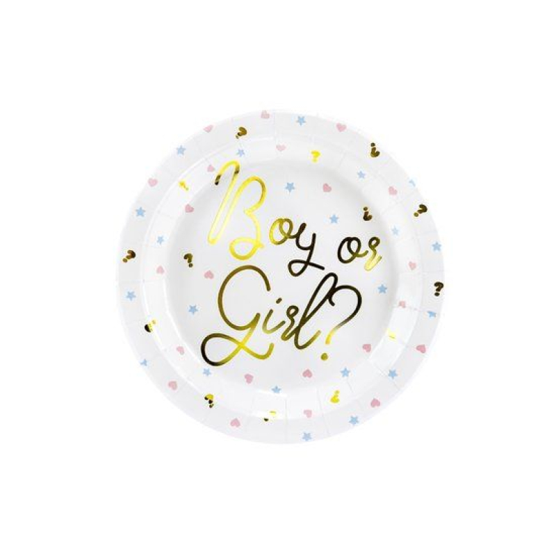 6x bord karton boy or girl gender reveal gouddruk