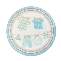 8 bordjes waslijn babykleertjes