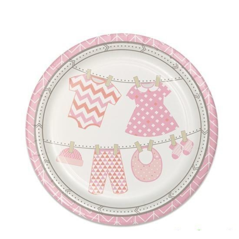 8 bordjes waslijn babykleertjes