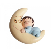 beeldje baby op maantje