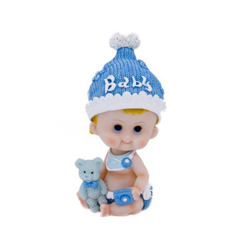 beeldje baby zittend 18cm jongen