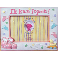 fotolijst ik kan lopen roze of blauw