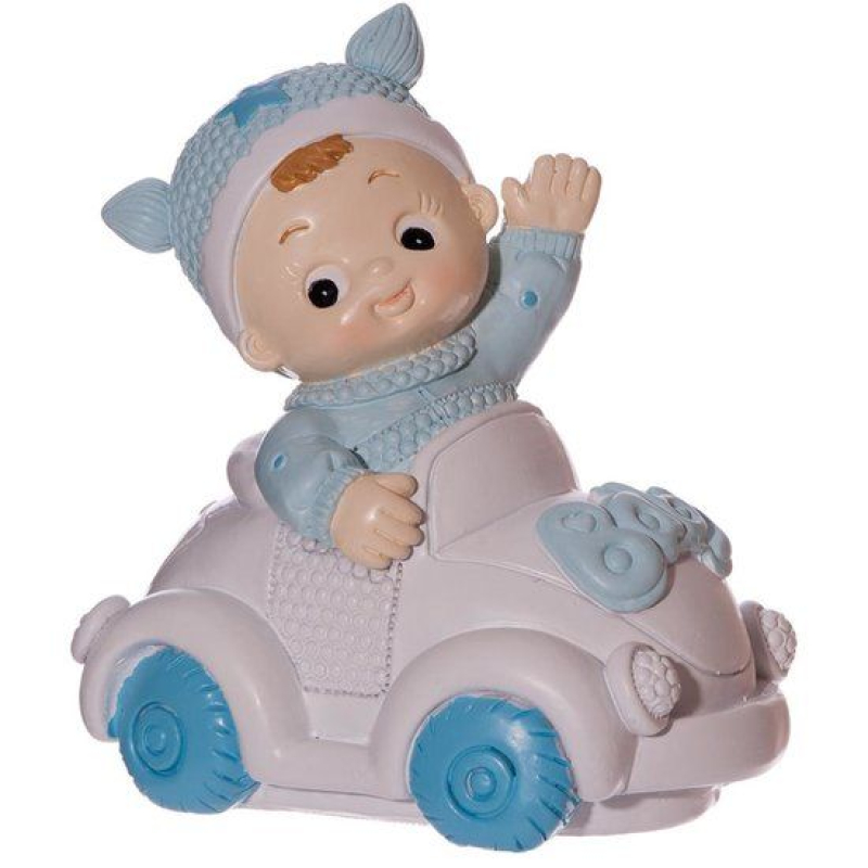 spaarpot baby in auto of trein