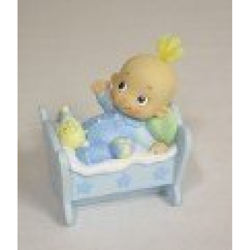 Spaarpotje baby in bedje wolhaar jongen of meisje