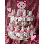 30 roze of blauwe papflesjes vruchtenhartjes op etagere