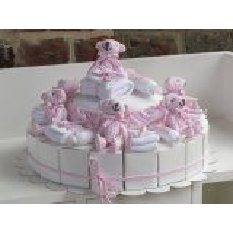 Taart beren katoen roze