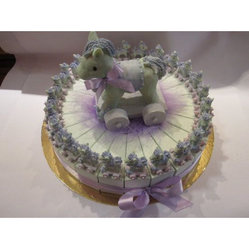 taart hobbelpaardjes lila mint
