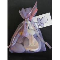 Tulezakje jongen of meisje met ooievaar