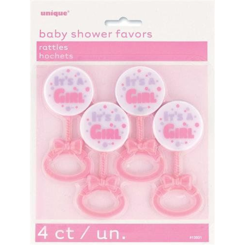 4x roze rammelaar plat