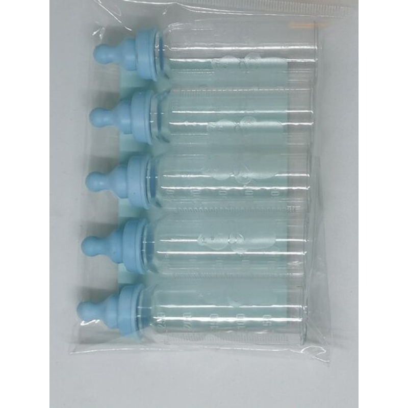 5x decoratie papflesjes roze of blauw