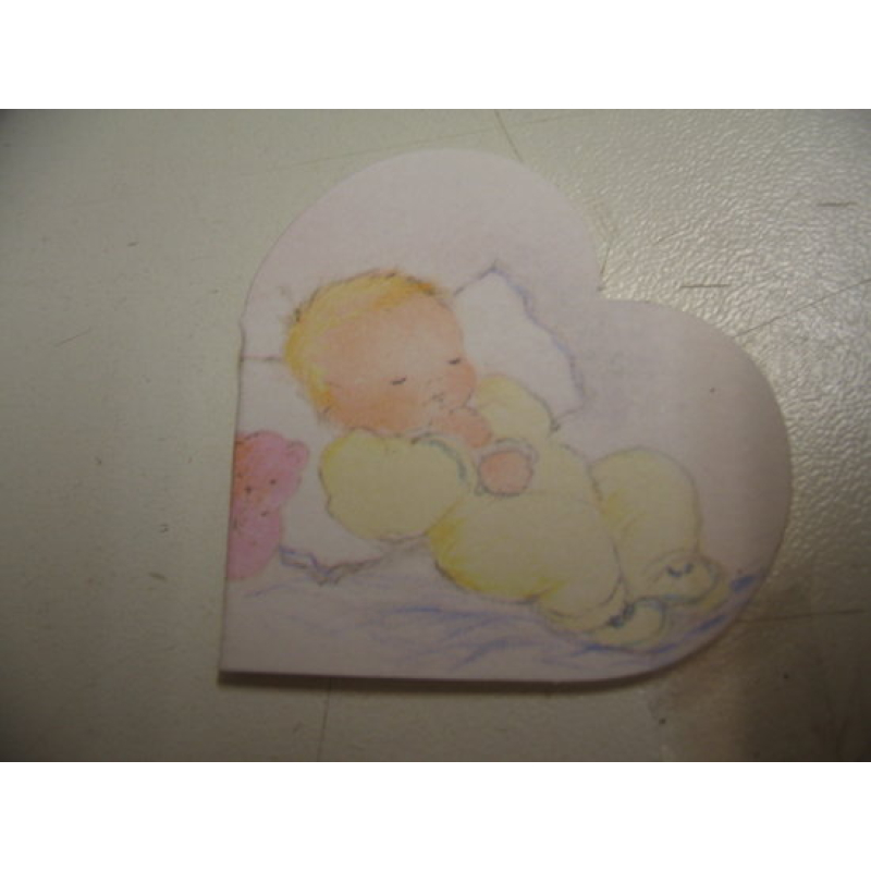 10x kaartje baby hart