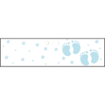 10x kaartje voetjes blauw of roze