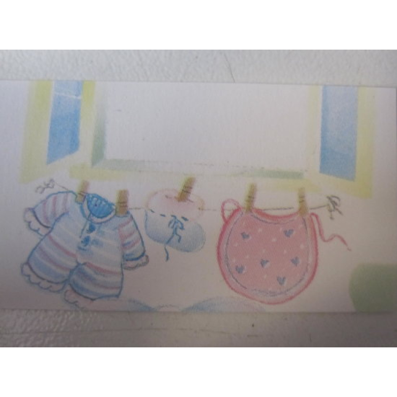 10x kaartje waslijn babyshower