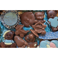 assortimentsdoosje chocolade babyshower-geboorte in roze of blauw