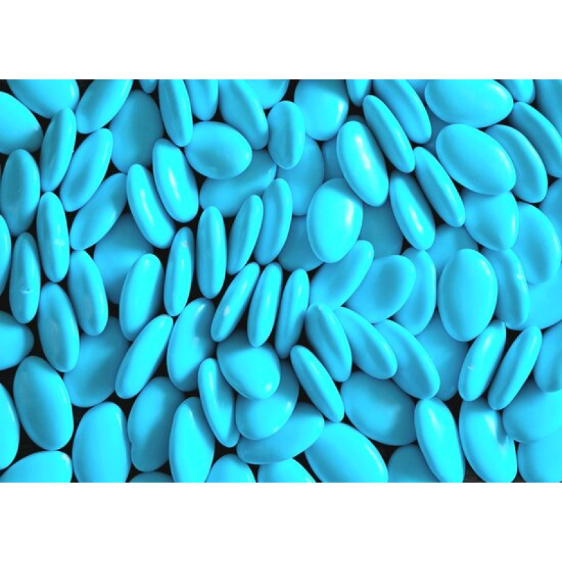 chocolade dragee blauw,roze of wit1000 gram