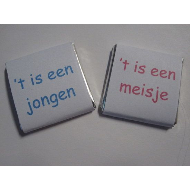 12 stuks chocoladetablet jongen of meisje