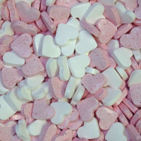 dextrose hartjes blauw-wit, roze-wit of wit 1000 gram