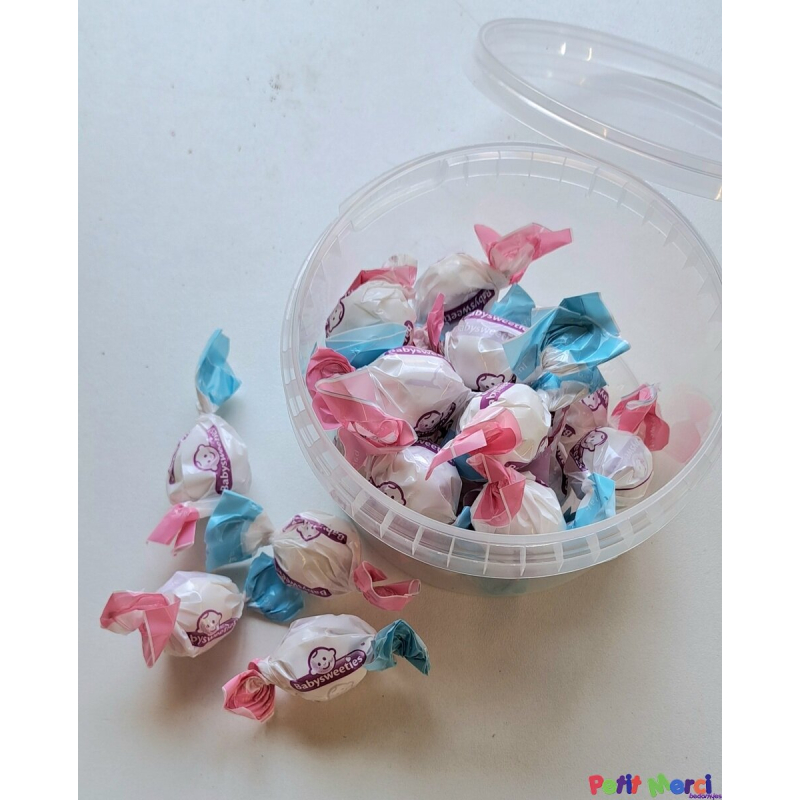 150 gram gender reveal snoepjes blauw of roze