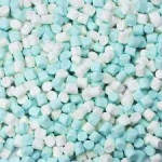 100 gram minispekjes blauw of roze