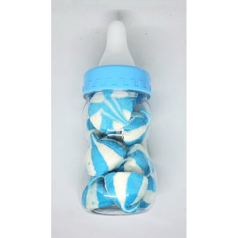 papfles spaarpot blauw of roze met spekkenmix