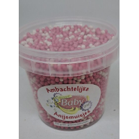 anijs-muisjes emmertje 325 gram roze of blauw