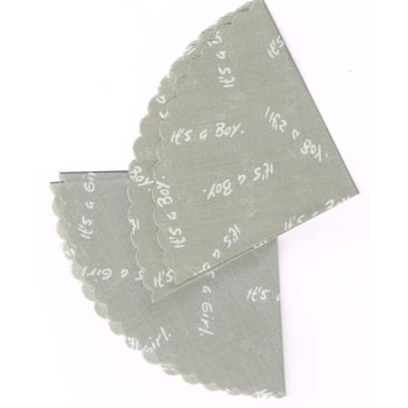 20x tule katoen grijs met girl of boy