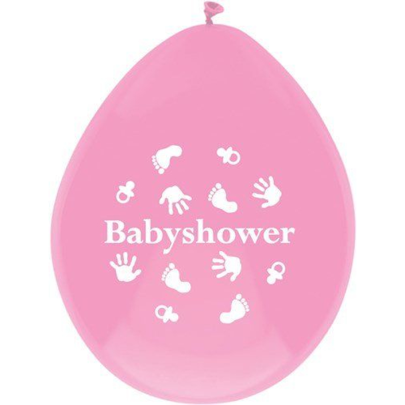 6 baby shower ballonnen handjes-voetjes