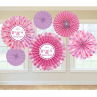 set 6 waaiers blauw it's a boy of its a girl