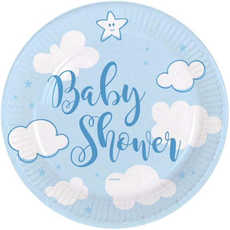 8x bordje babyshower wolkje