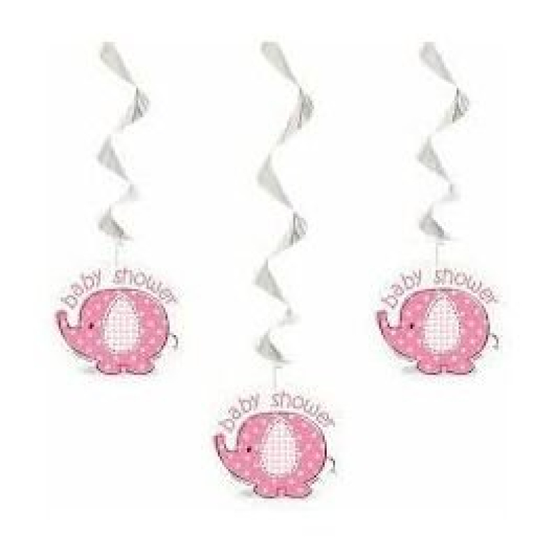 3x hangdeco olifantje roze