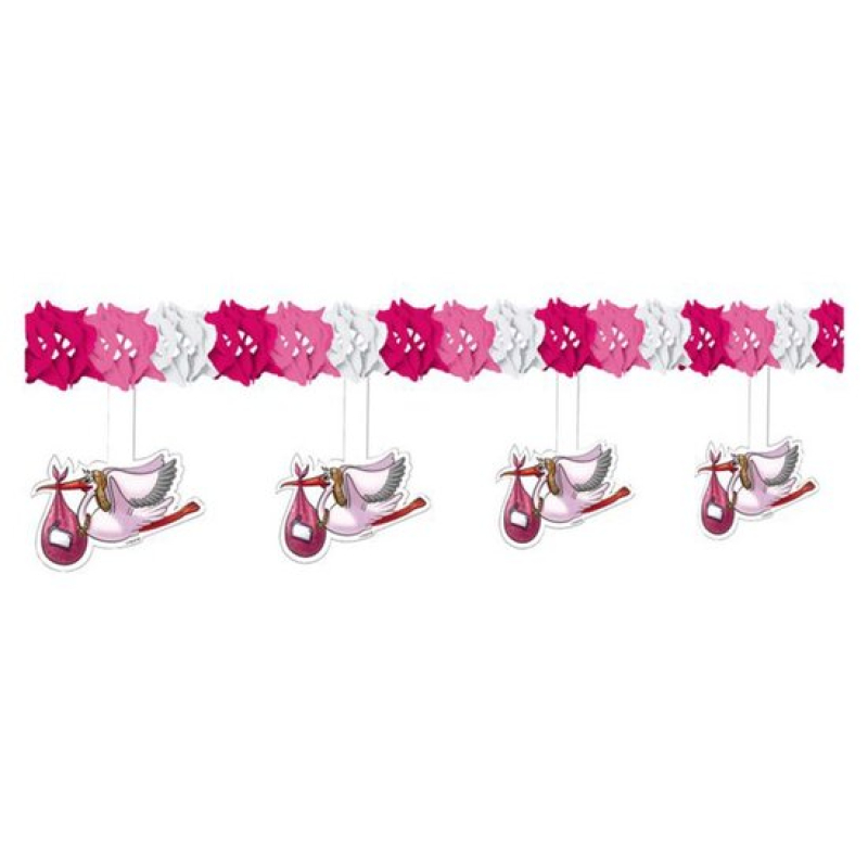 slinger hangende ooievaars in roze of blauw