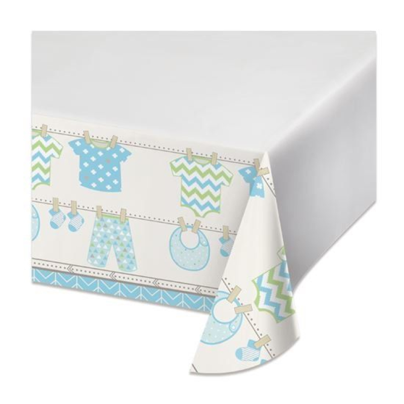 tafelkleed waslijn blauw of roze