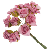 10x bloemroosje blauw of roze