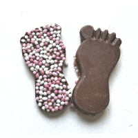 chocolade babyvoetjes roze of blauwe anijsmuisjes