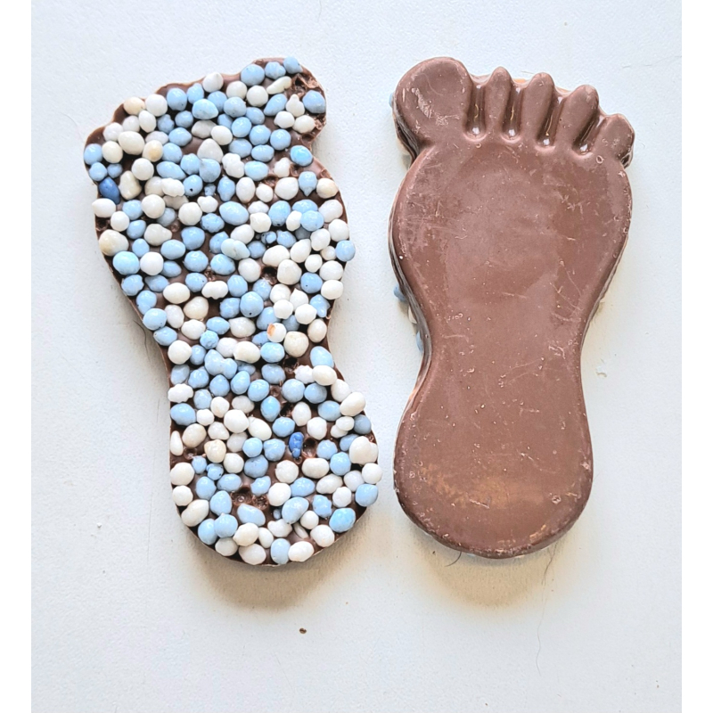 chocolade babyvoetjes roze of blauwe anijsmuisjes