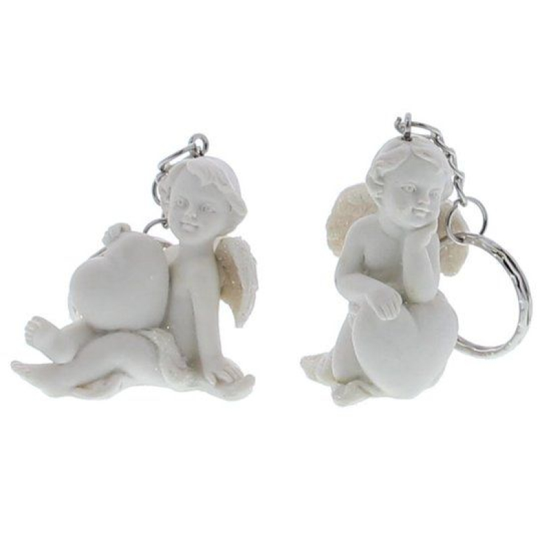 sleutelhanger engel met hart