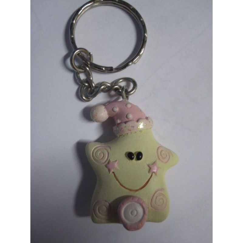 sleutelhangers ster roze of blauw