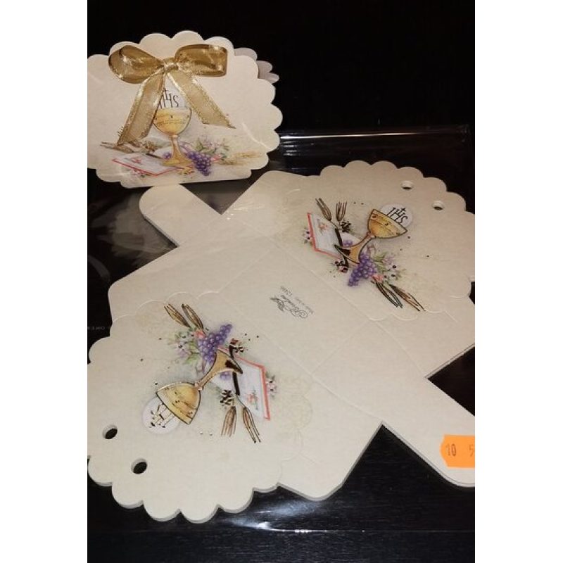 10x Communiedoosje schulpkant