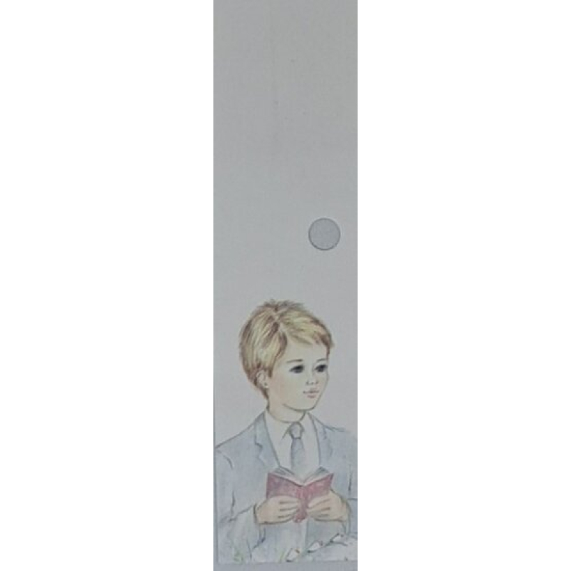 10x kaartje communie jongen staand