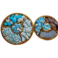 snoeppakket op 2 schalen in blauw of roze