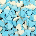 600 gram vruchtenhartjes blauw-wit
