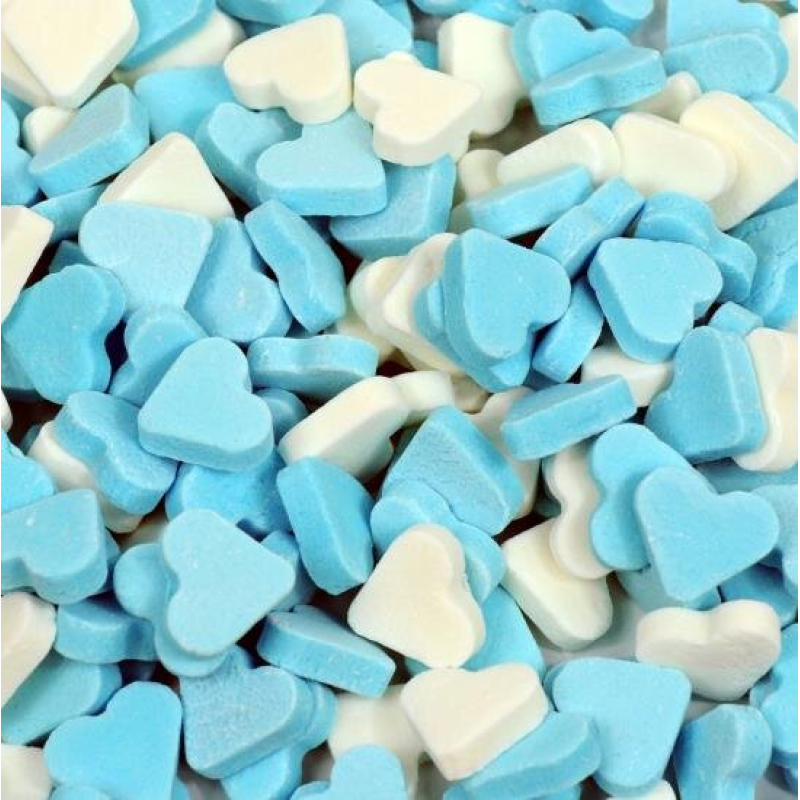 600 gram vruchtenhartjes blauw-wit