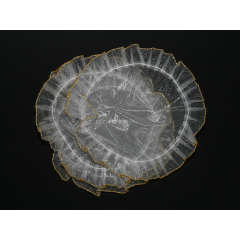 10x tule voile dubbel met goudrand