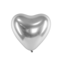 10x Hartballonnen chrome 27cm