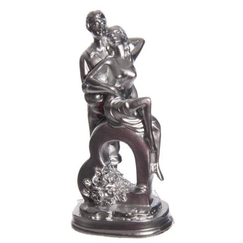 bruidspaar hart zilver 12cm