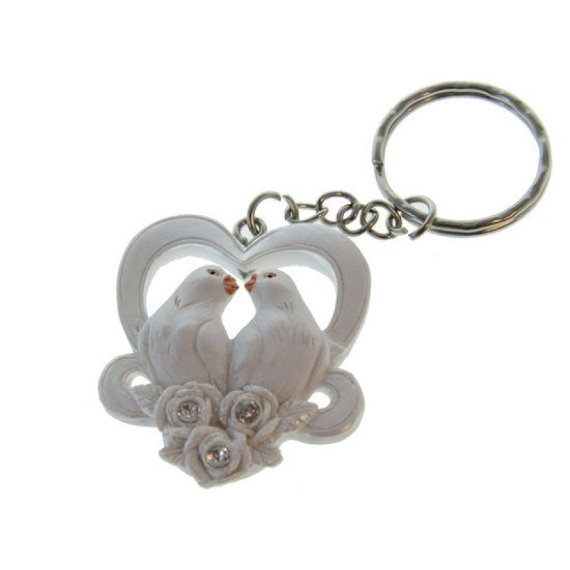 sleutelhanger duiven in hart