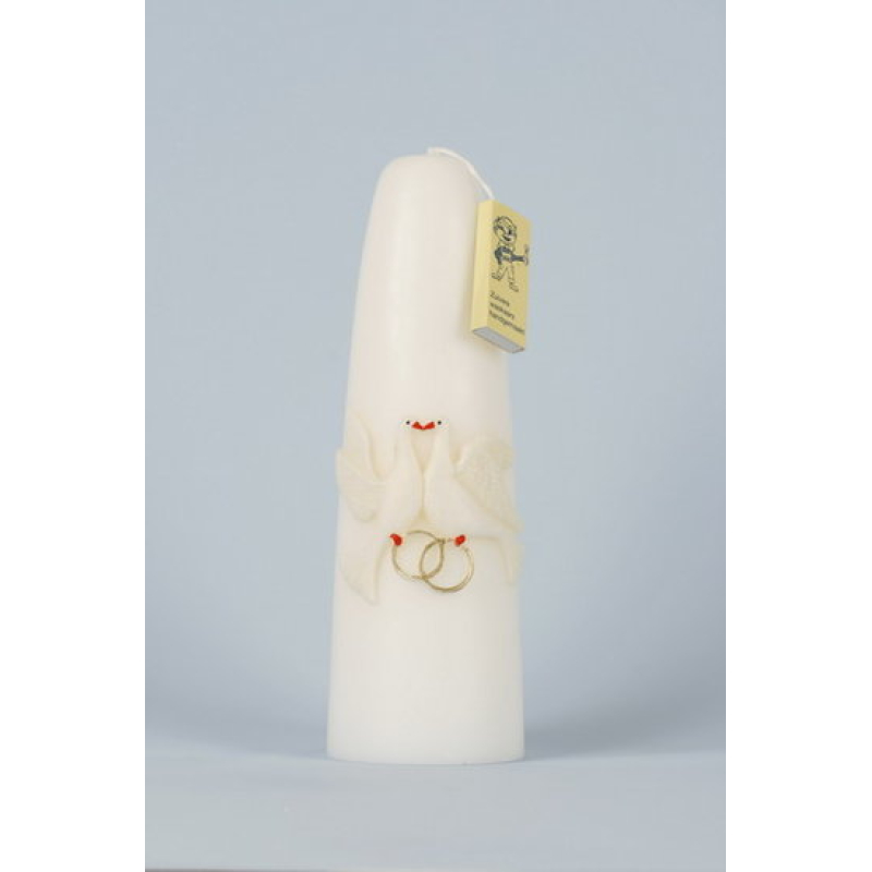 Trouwkaars Duiven op ringen