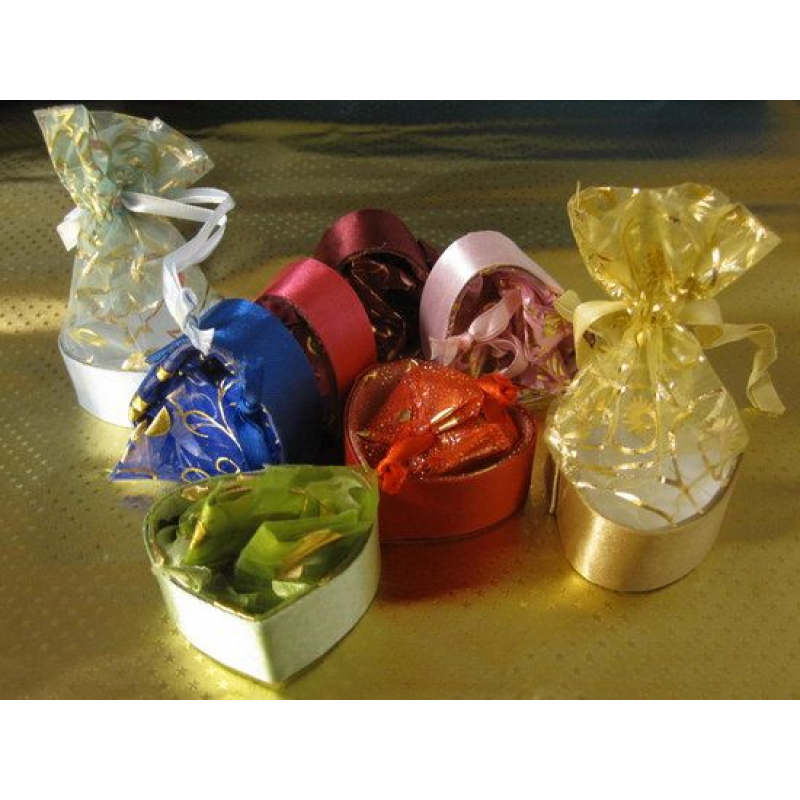 10x hartdoosjes organza