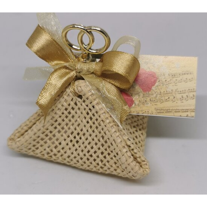 jute pyramide doosje met ringen