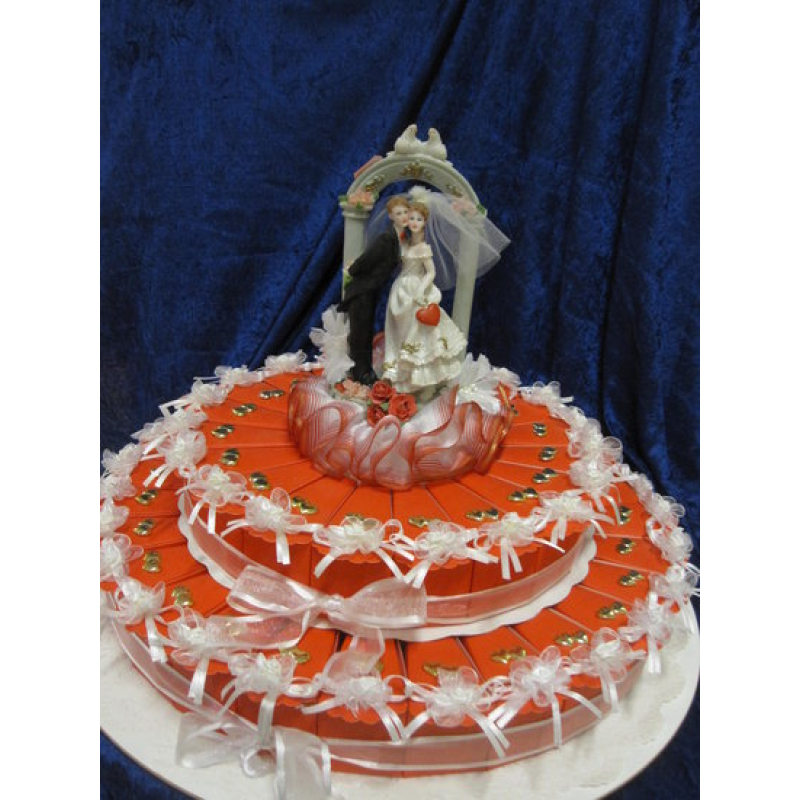 taart huwelijk rood 46 doosjes